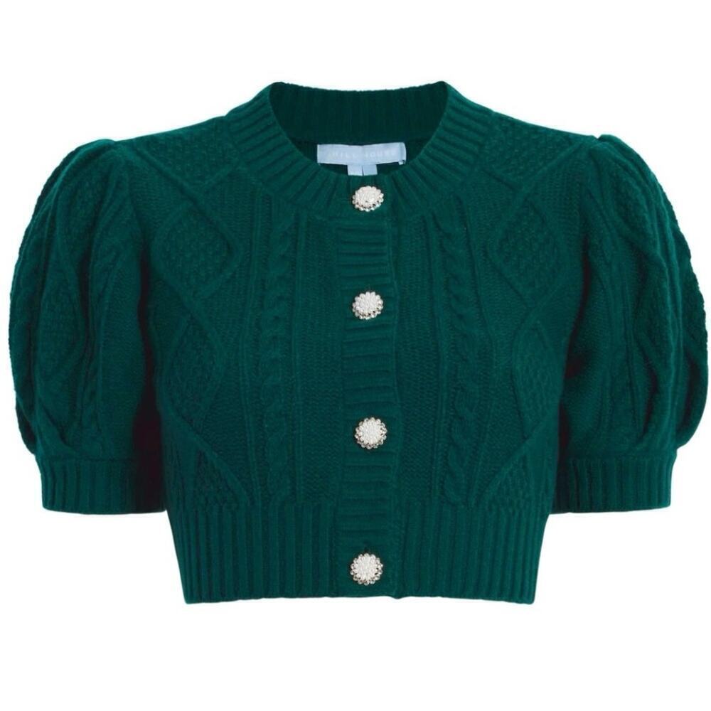 Hill House NWOT Ollie Sweater Cardigan Cropped Merino Wool Cable Knit Size XL - Picture 4 of 15